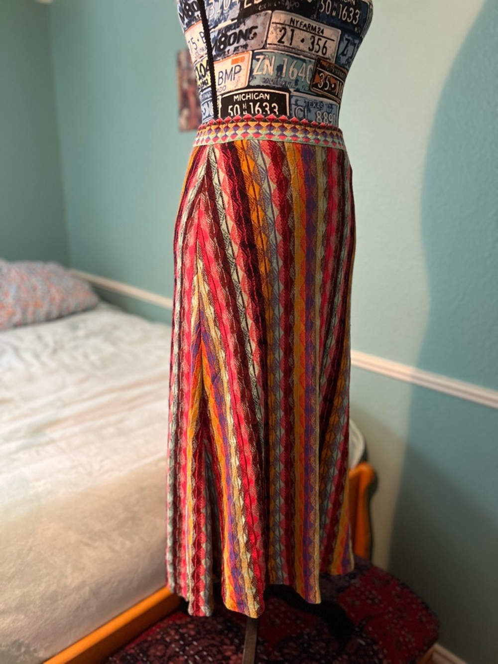 Aldo Martins Rainbow Multi-Stripe Textured Maxi Skirt - Picture 4 of 15